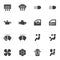 Vehicle dashboard symbols vector icons set