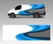 Vehicle decal wrap design cargo van vector. Graphic abstract wave background designs for advertisement company branding