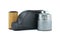 Vehicle engine oil filters and motor oil can