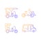 Vehicle for hire gradient linear vector icons set