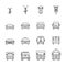 Vehicle icon sets, Line icons.