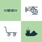 Vehicle Icons Set. Collection Of Safety Belt, Tanker, Cargo Cart And Other Elements. Also Includes Symbols Such As