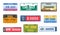 Vehicle license car number plates isolated icons