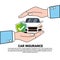 Vehicle Protection Hand Hold Car Insurance Service Concept