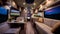 Vehicle recreational interior in wooden view of motorhome modern camper rv van