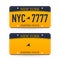 Vehicle registration of New York registration plates nummer car. Vector illustration