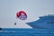 vehicle, sailing, sea, atmosphere of earth, liner, ocean liner, parachute, chute, fireboat