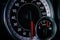 Vehicle speedometer and fuel gauge.