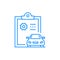 Vehicle technical inspection - modern blue line design style icon