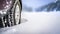 vehicle tire on deep snow