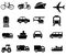 Vehicle transport sillhouetes simple clip arts