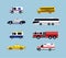 Vehicle Transportation - vector flat design icons set