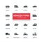 Vehicle types - flat design style icons set