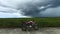 Vehicle under cloudy clouds