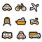 Vehicles icon set vector