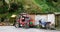 Vehicles parking on street in Banaue, Philippines