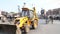 Vehicles passing by the roundabout at busy street in Jodhpur.