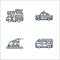 Vehicles transports line icons. linear set. quality vector line set such as van, subway, taxi