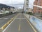 vehicular and bycicle bridge on 11th street with bicycle lane in cloudy day