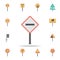 Vehicular traffic colored icon. Detailed set of color road sign icons. Premium graphic design. One of the collection icons for