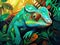 Veiled chameleon  Made With Generative AI illustration