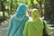 Veiled Muslim women