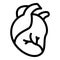 Vein human heart icon, outline style