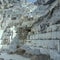 Veined squared slopes of white marble quarry, Carrara, Italy