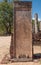 Velaikkara stone inscription in Tamil near Atadage, ancient city of Polonnaruwa, Sri Lanka. Unesco World Heritage Site