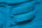 Velcro fastener on a blue jacket as a background