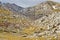 Velebit stone desert and mountain shelter view