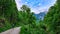 Velika Baba  - A hiking woman with helmet on a hiking trail to Kamnik Savinja Alps in Carinthia, Austria, Slovenia