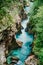 Velika Korita or Great canyon of Soca river, Bovec, Slovenia. Great river soca gorge in triglav national park.