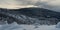 Velka Raca - highest hill of Kysucke Beskydy mountains on slovakian - polish borders during winter