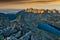 Velke Hincovo pleso tarn from Hincova veza in High Tatras mountains during sunrise