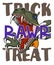 velociraptor bearing teeth - trick rawr treat