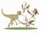 Velociraptor chased ancient birds cartoon