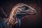 Velociraptor Colorful Dangerous Dinosaur in Lush Prehistoric Nature by Generative AI