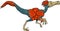 Velociraptor running in cartoon style for educational dinosaur children