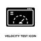 Velocity Test icon vector isolated on white background, logo con