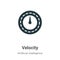 Velocity vector icon on white background. Flat vector velocity icon symbol sign from modern big data collection for mobile concept