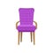 Velvet armchair, living room furniture, interior design element vector Illustration on a white background