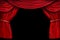 Velvet red curtain frame