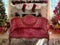 Velvet Victorian Couch In Christmas Living Room