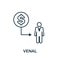 Venal icon. Thin outline style design from corruption icons collection. Creative Venal icon for web design, apps, software, print