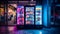 Vending Machine Delight: A vibrant editorial photo showcasing the convenience and variety of a vending machine