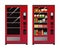 Vending machine. Empty and full automat of snacks or drinks. Equipment for sale of food. Device for buying bottled water