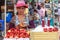 Vendor selling pomegranate juice