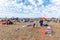 Vendors and spectators at airshow at Tempe Airport