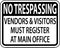 Vendors and Visitors Must Register Sign On White Background